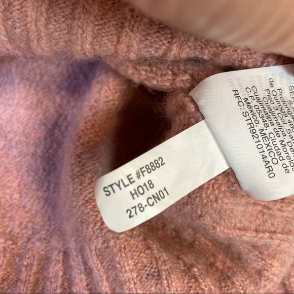 Madewell Sweater Mock Turtleneck Soft Pink Women's Size S Style F8882 - Picture 8 of 8